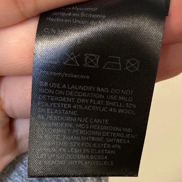 h&m pearl beaded collar pullover heather grey sweater - Picture 3 of 7